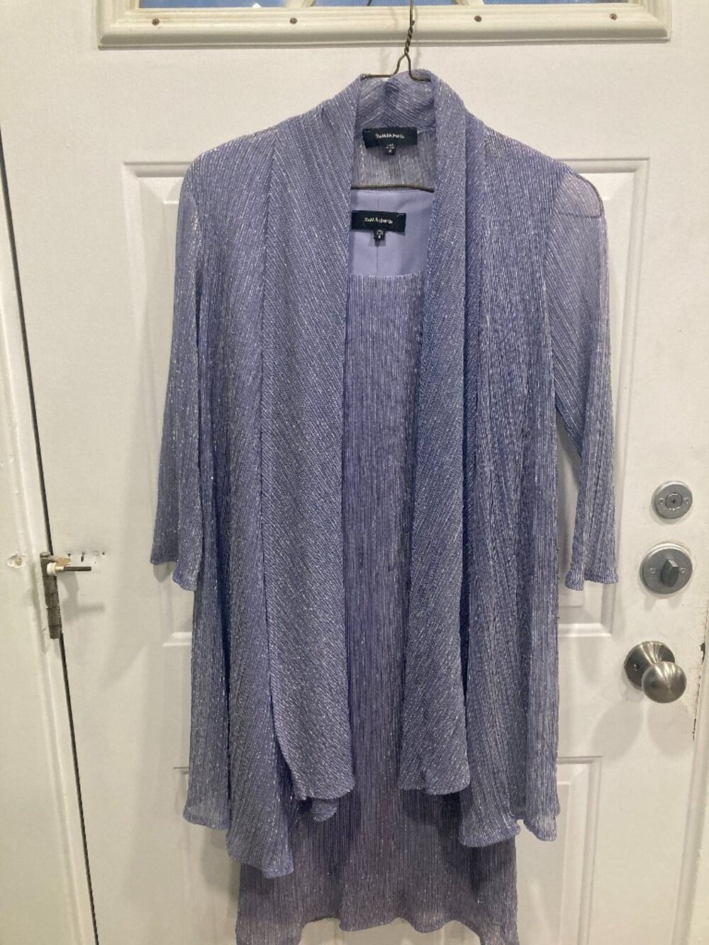 R&M Richards - Solid Metallic Jacket Dress Set US 8 / Orchid